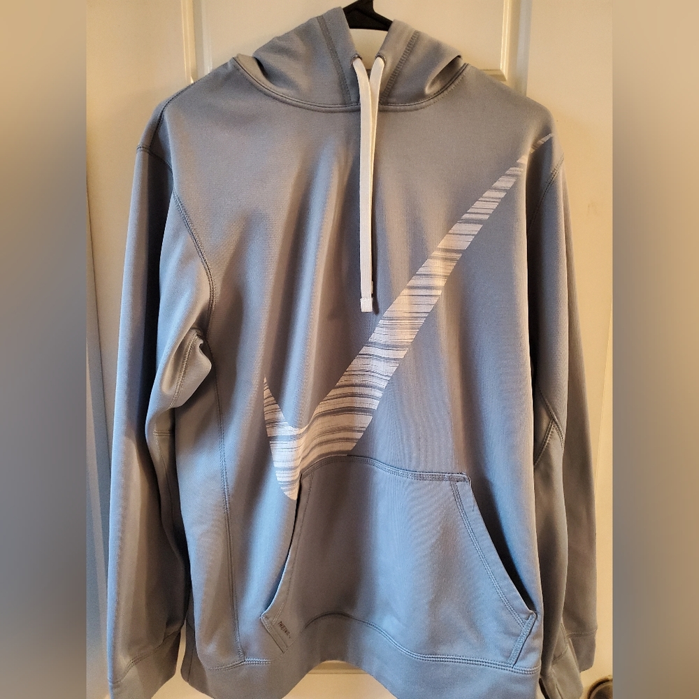 Nike Therma-Fit Men's Small Hoodie Sweatshirt Bluish Gray Pullover
